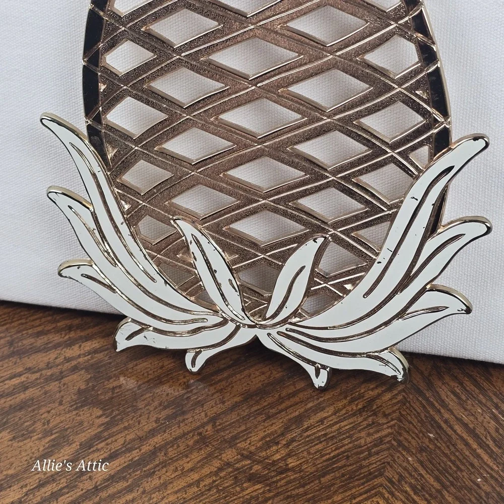 Pineapple Fruit Vintage Trivet Spoon Rest Hanging Wall Kitchen Decor Kitschy 12